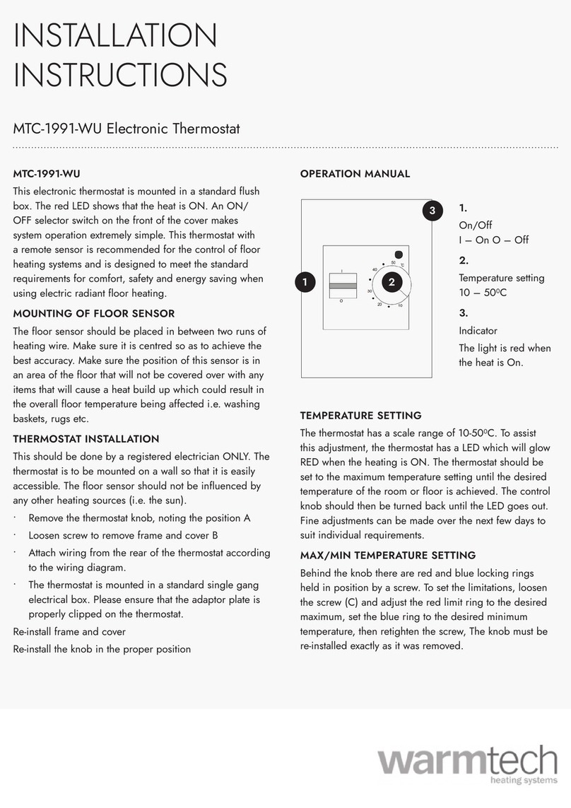 Warmtech MTC-1991-WU installation instructions