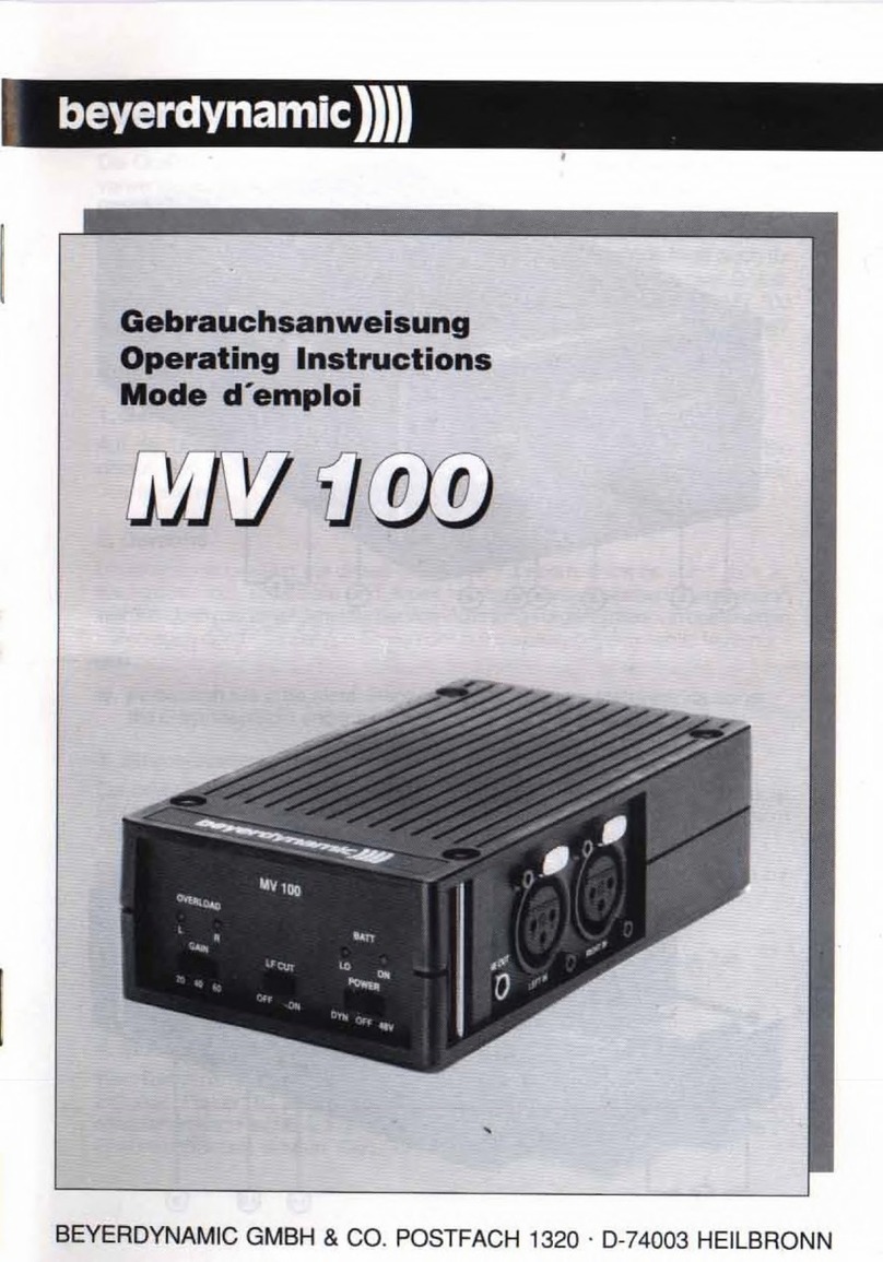 Beyerdynamic MV 100 operating instructions