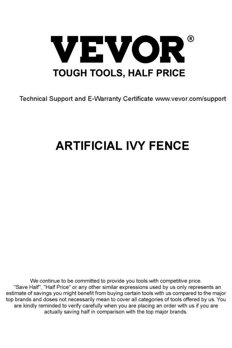 VEVOR ARTIFICIAL IVY FENCE User manual