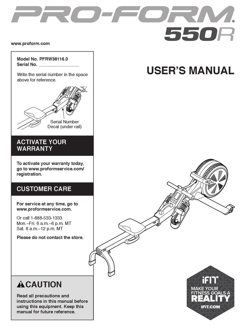 ICON Health & Fitness PRO-FORM 550R user manual ICON Health & Fitness PRO-FORM 550R user manual