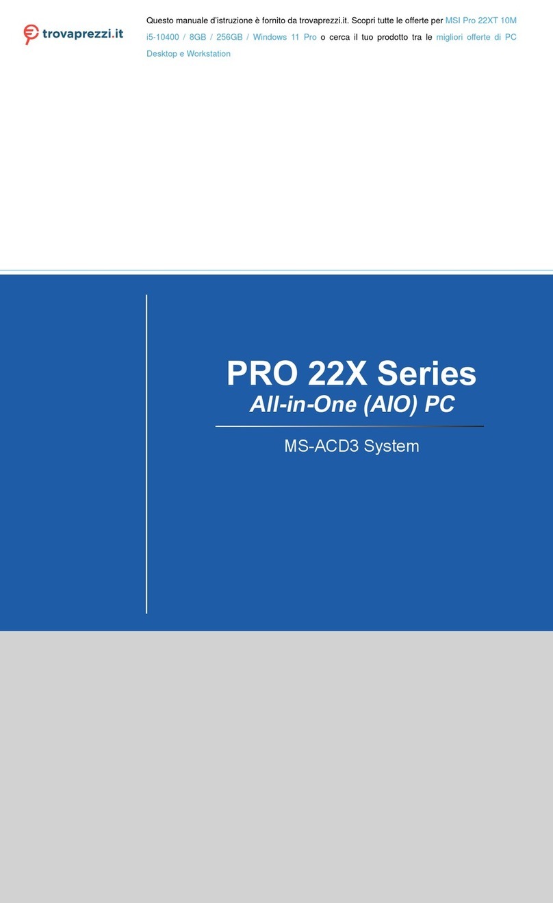 MSI Pro 22XT 10M i5-10400 User manual