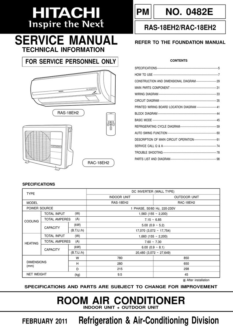 Hitachi RAC-18EH2 User manual