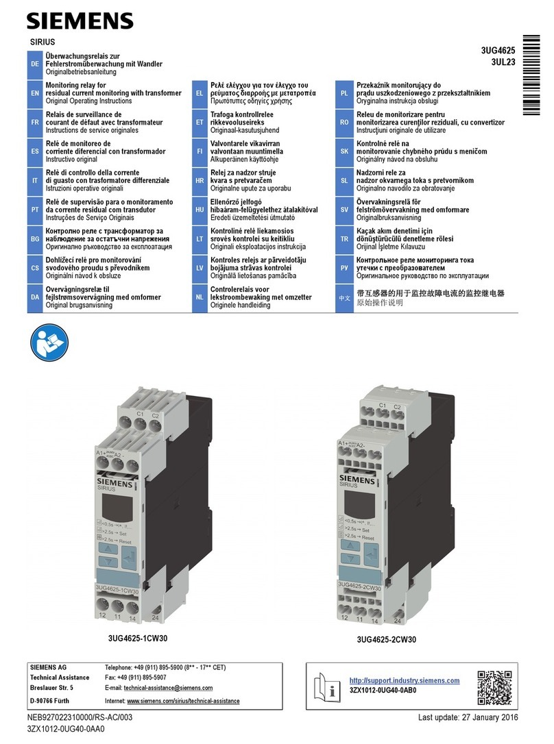 Siemens SIRIUS 3UG4625 User manual Siemens SIRIUS 3UG4625 User manual