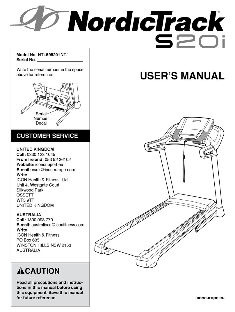ICON Health & Fitness NordicTrack S20i user manual