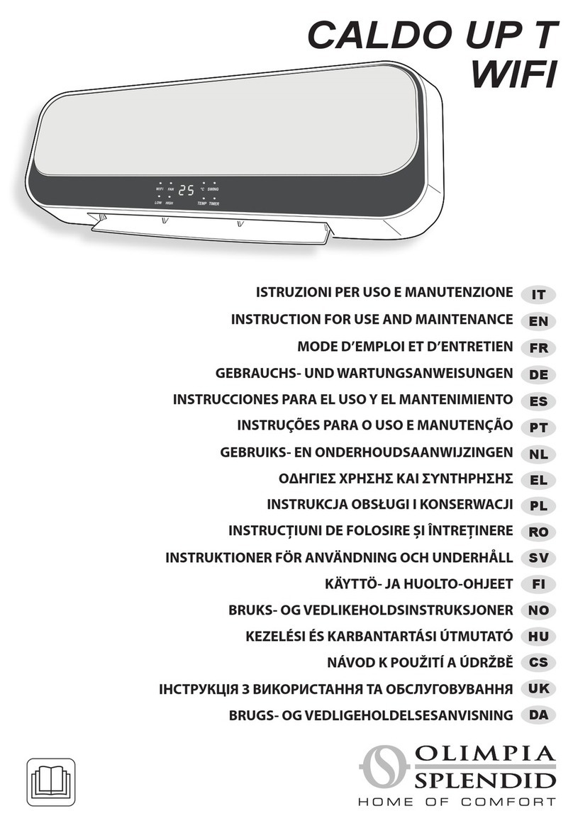 Olimpia splendid CALDO UP T WIFI Specification sheet Olimpia splendid CALDO UP T WIFI Specification sheet