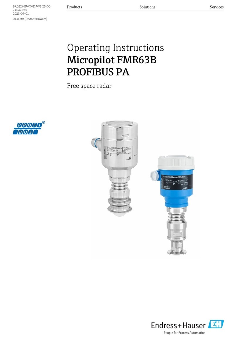 Endress+Hauser Micropilot FMR63B PROFIBUS PA operating instructions
