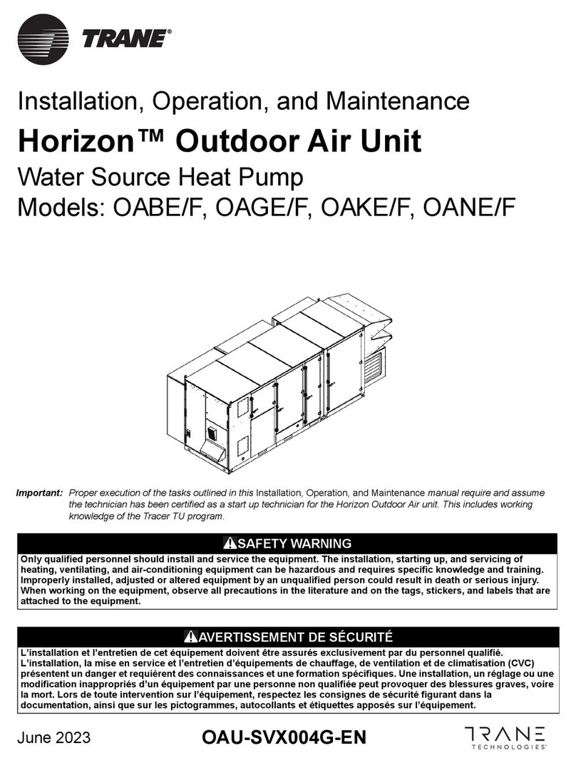 Trane Horizon OABE/F Series Installation and operating instructions