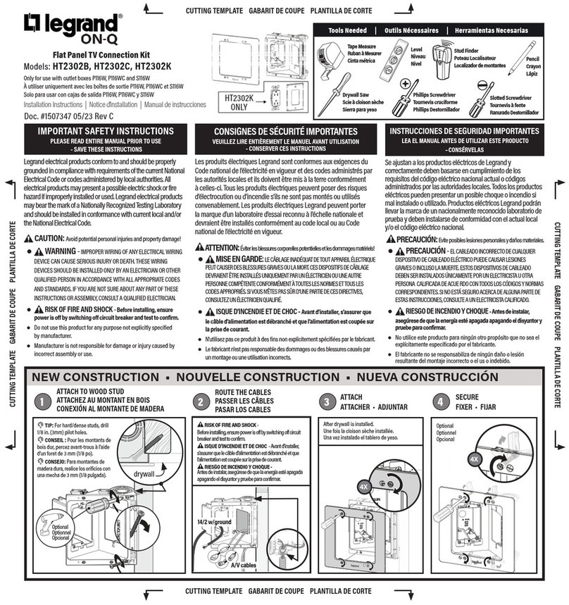 LEGRAND ON-Q HT2302B User manual