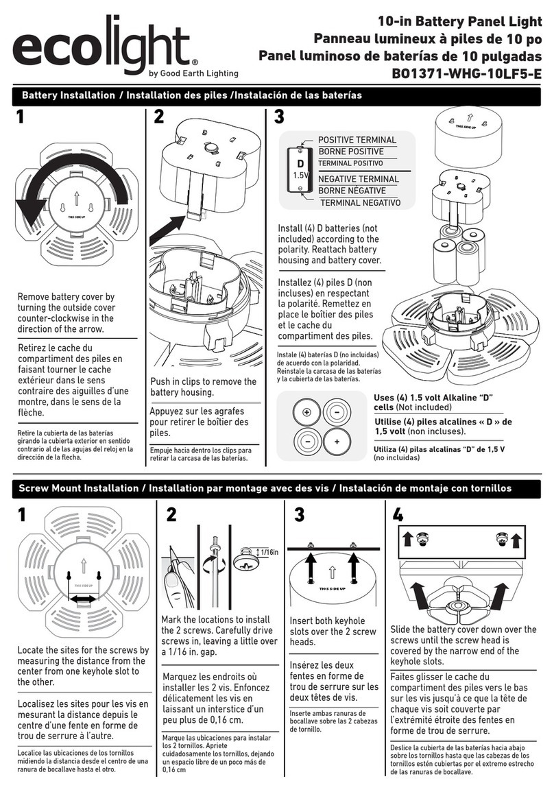 Good Earth Lighting ecolight BO1371-WHG-10LF5-E quick start guide Good Earth Lighting ecolight BO1371-WHG-10LF5-E quick start guide