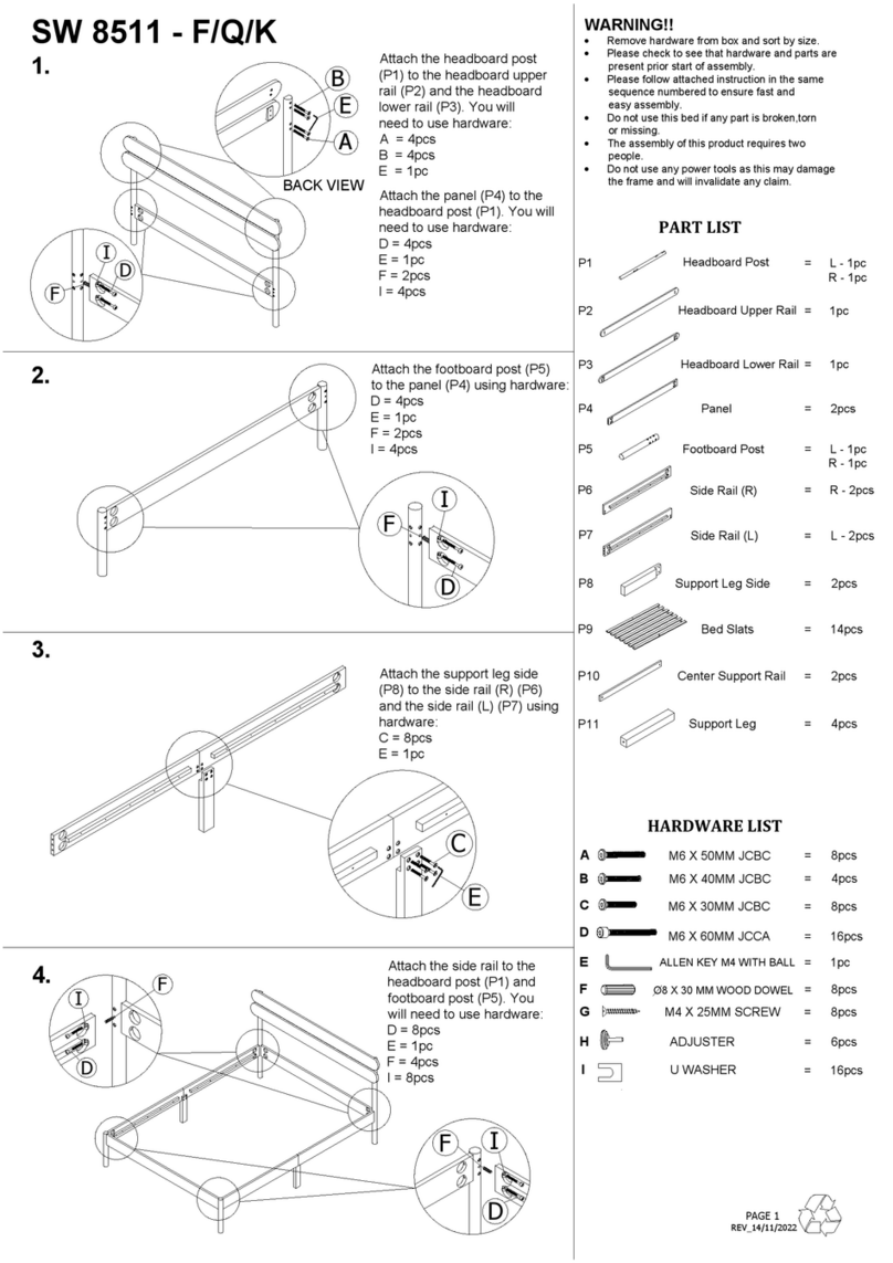 Baxton Studio Quincia SW 8511-F manual