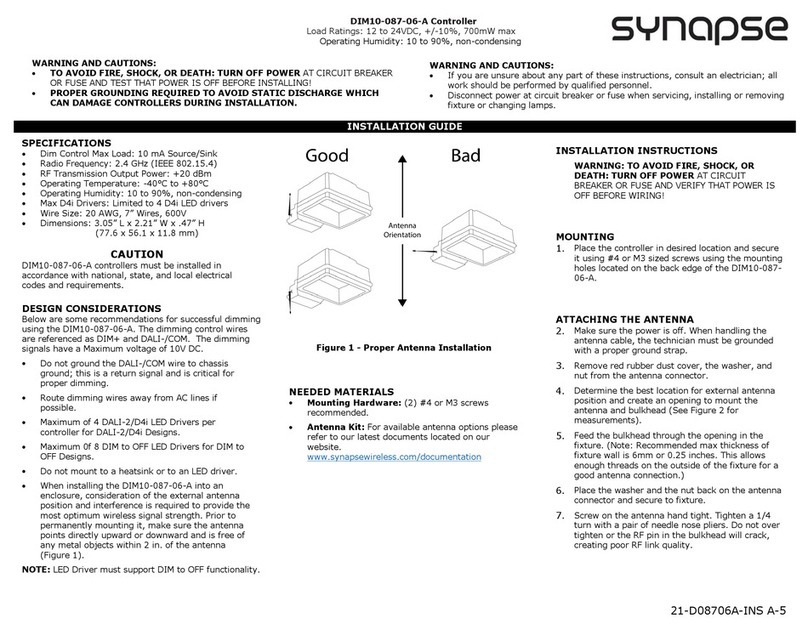 Synapse DIM10-087-06-A User manual Synapse DIM10-087-06-A User manual