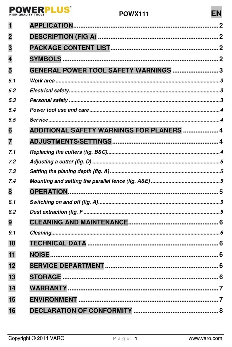 VARO Power Plus POWX111 manual