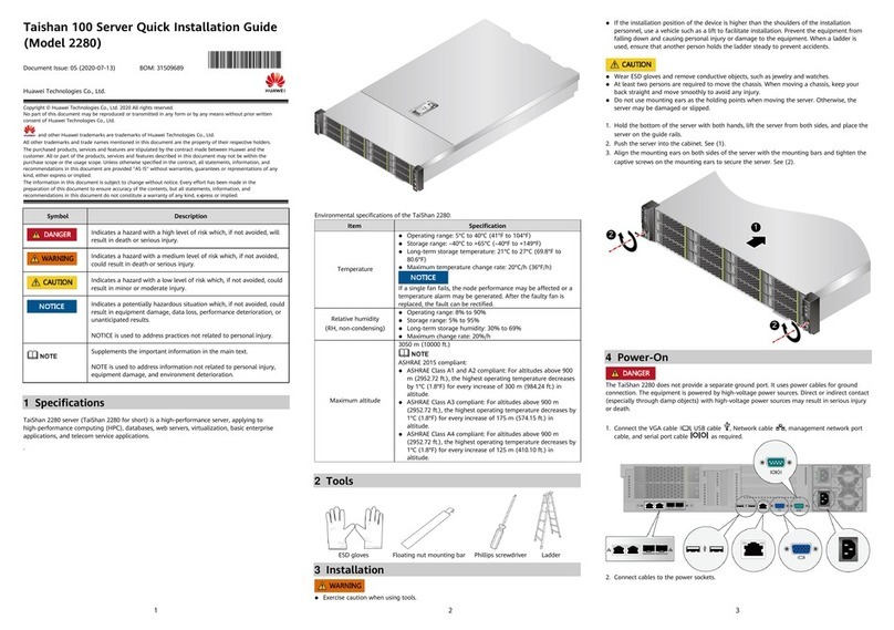 Huawei TaiShan 100 Quick installation guide