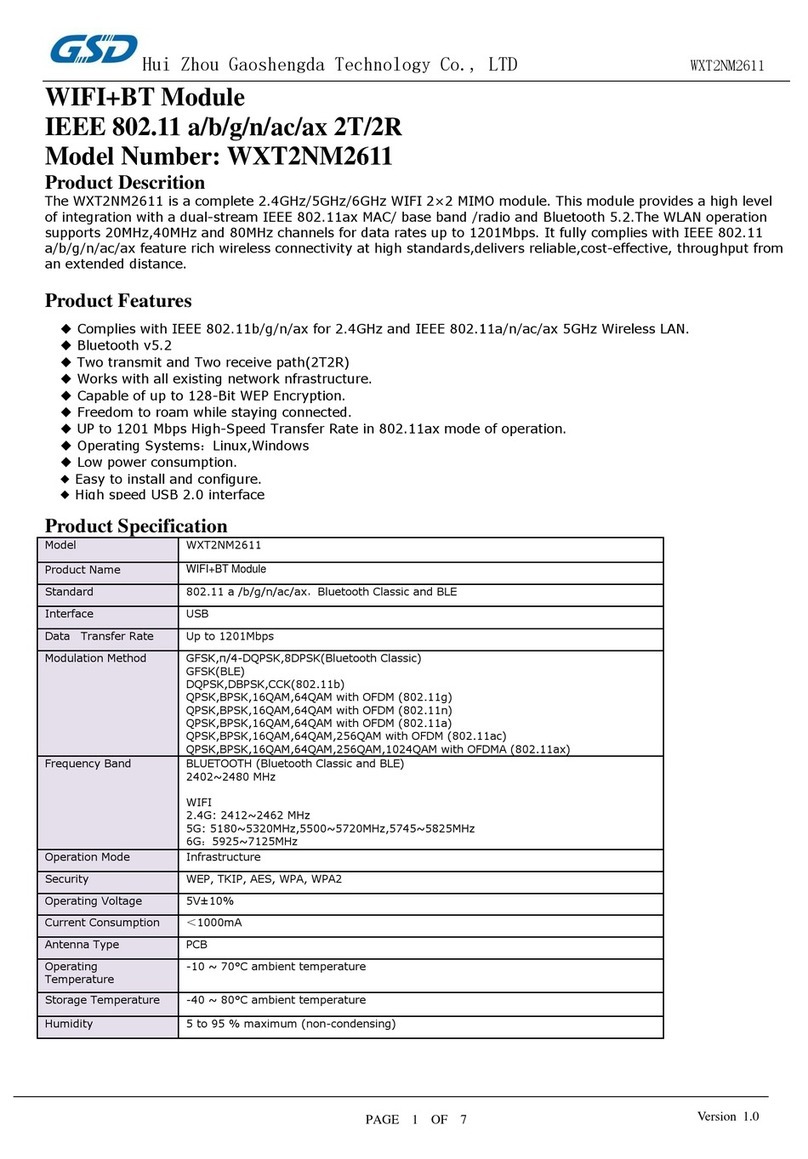 GSD WXT2NM2611 User manual