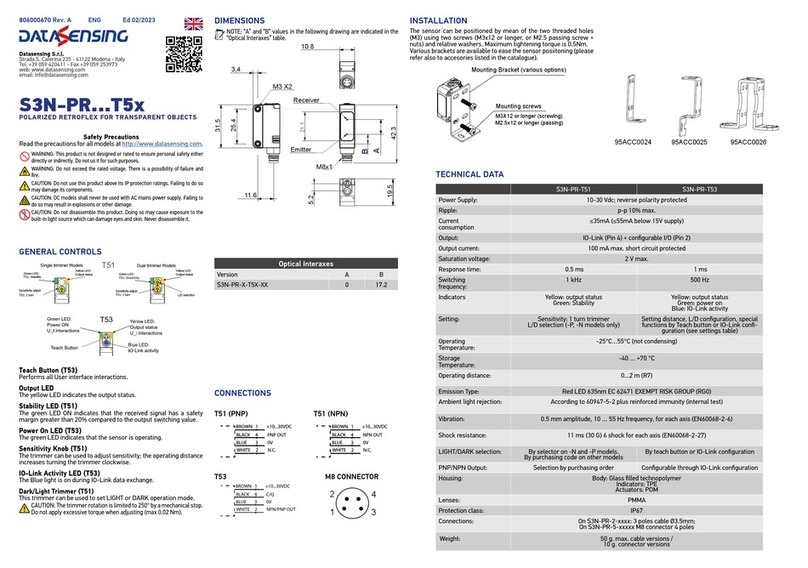 Datasensing S3N-PR T5 Series manual