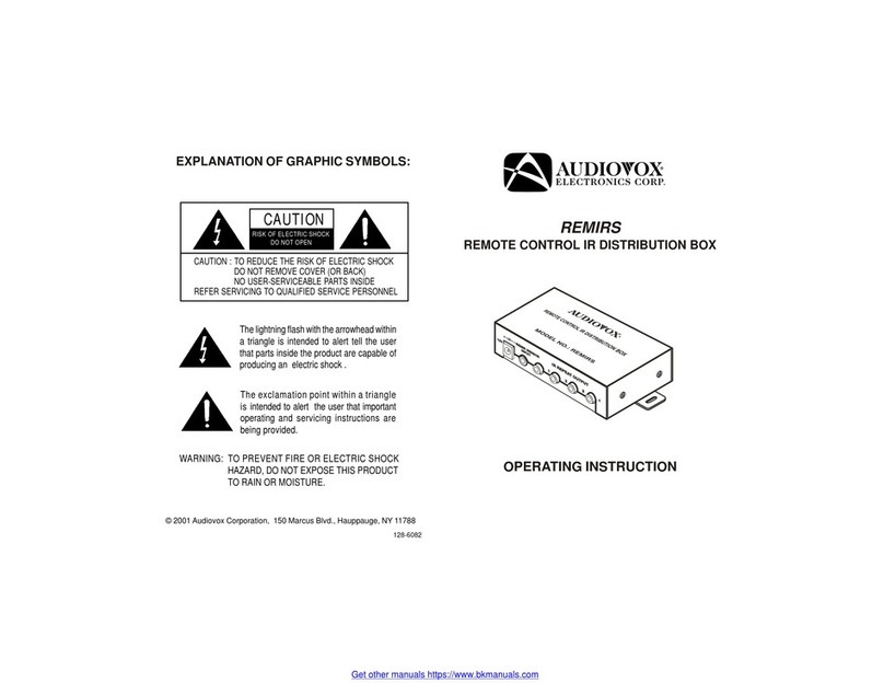 Audiovox REMIRS Operating instruction Audiovox REMIRS Operating instruction