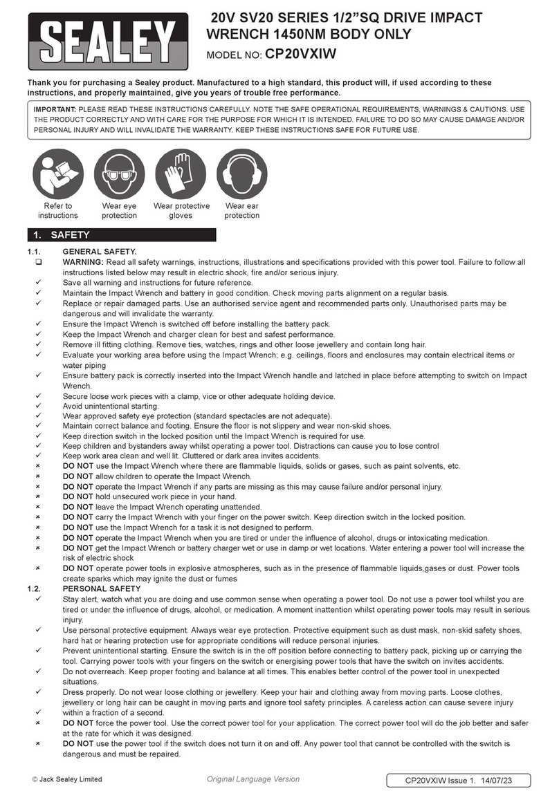 Sealey SV20 Series User manual
