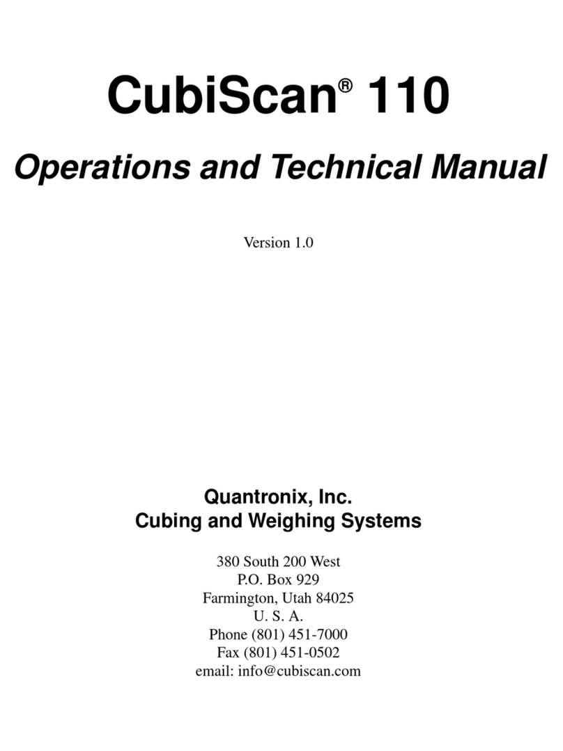 Quantronix CubiScan 110 Operation and technical manual