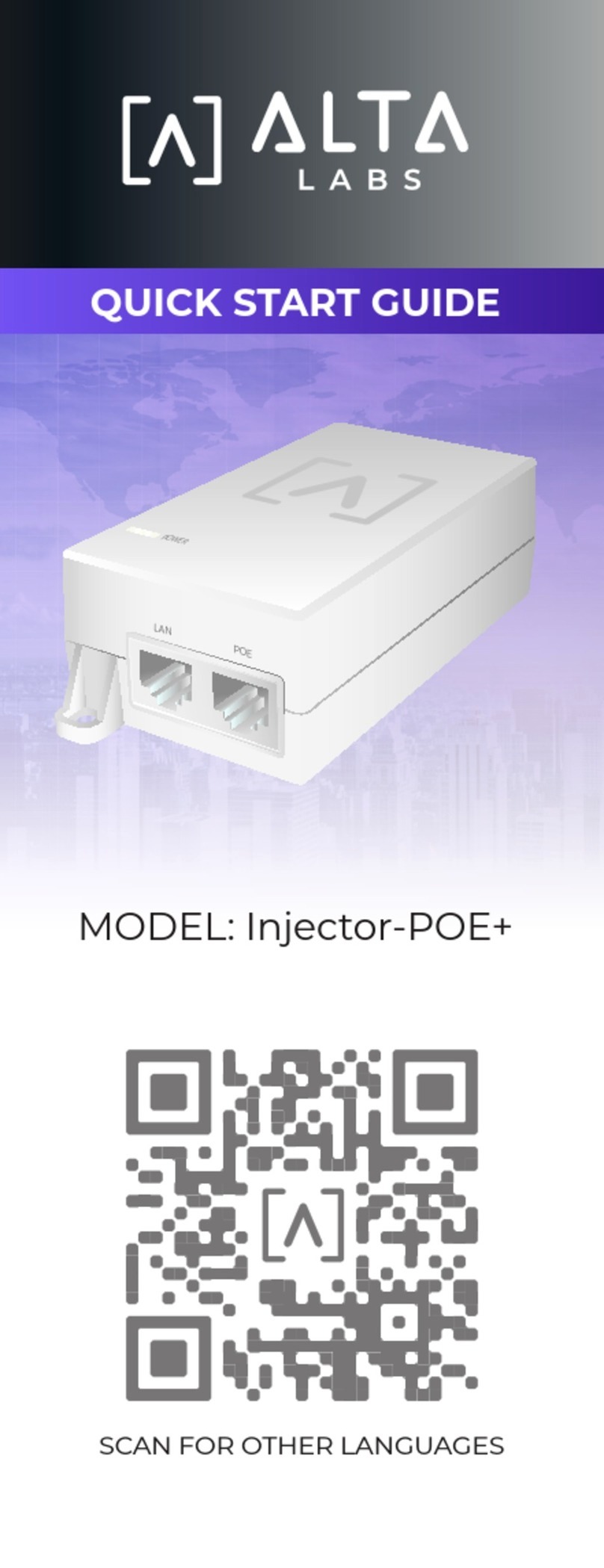 ALTA LABS Injector-POE+ User manual