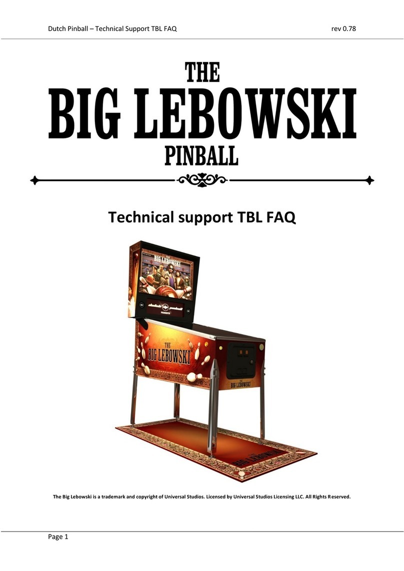 Dutch Pinball The Big Lebowski Pinball Technical support