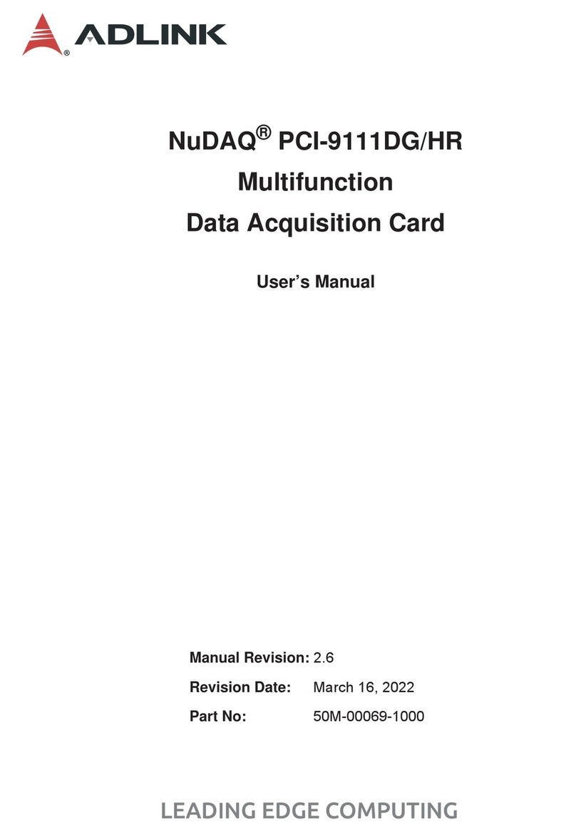 ADLINK Technology NuDAQ PCI-9111DG User manual ADLINK Technology NuDAQ PCI-9111DG User manual