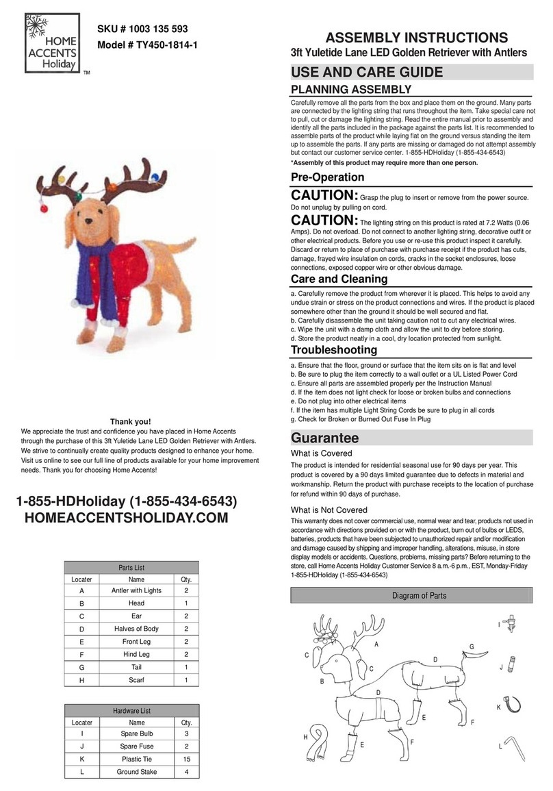 Home Accents Holiday TY450-1814-1 Assembly instructions
