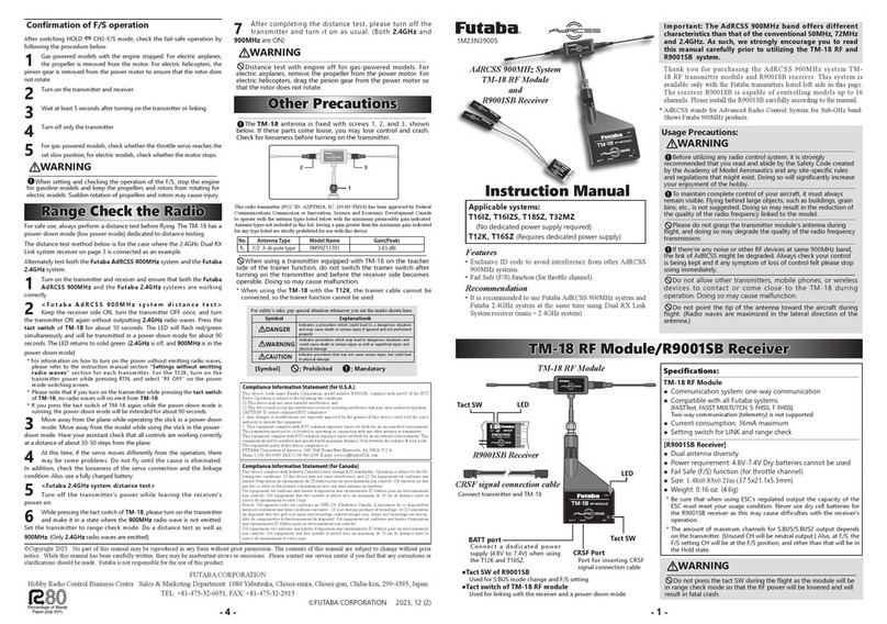 FUTABA TM-18 User manual