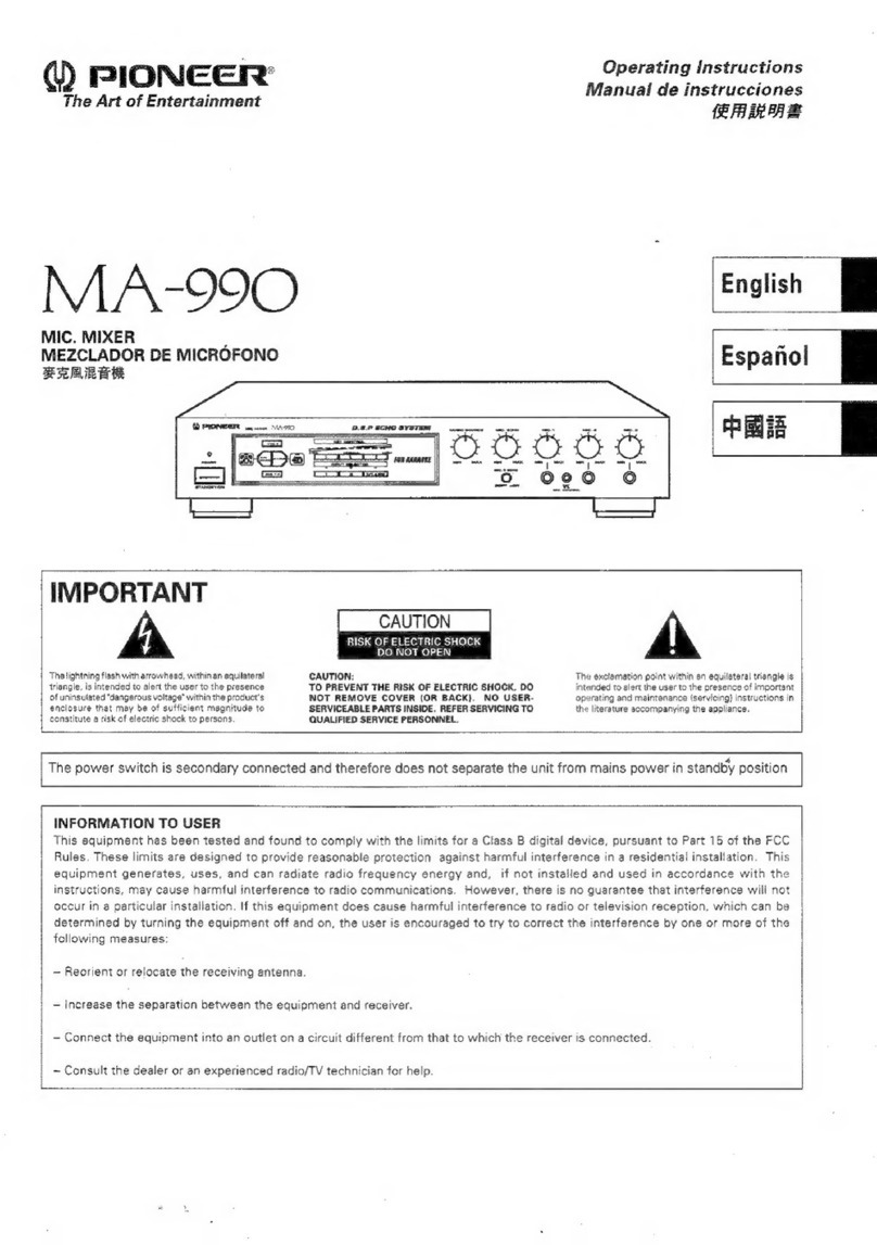 Pioneer MA-990 operating instructions