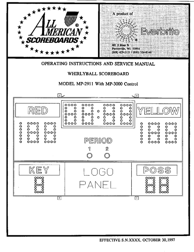 Everbrite Electronics ALL AMERICAN SCOREBOARDS MP-2911 Troubleshooting guide