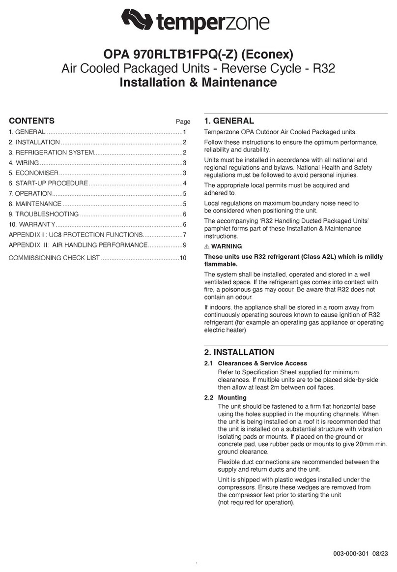 TemperZone OPA 970RLTB1FPQ Maintenance and service guide
