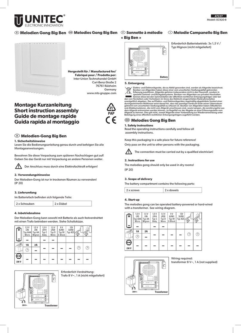 Unitec EC920-8 Instruction assembly guide