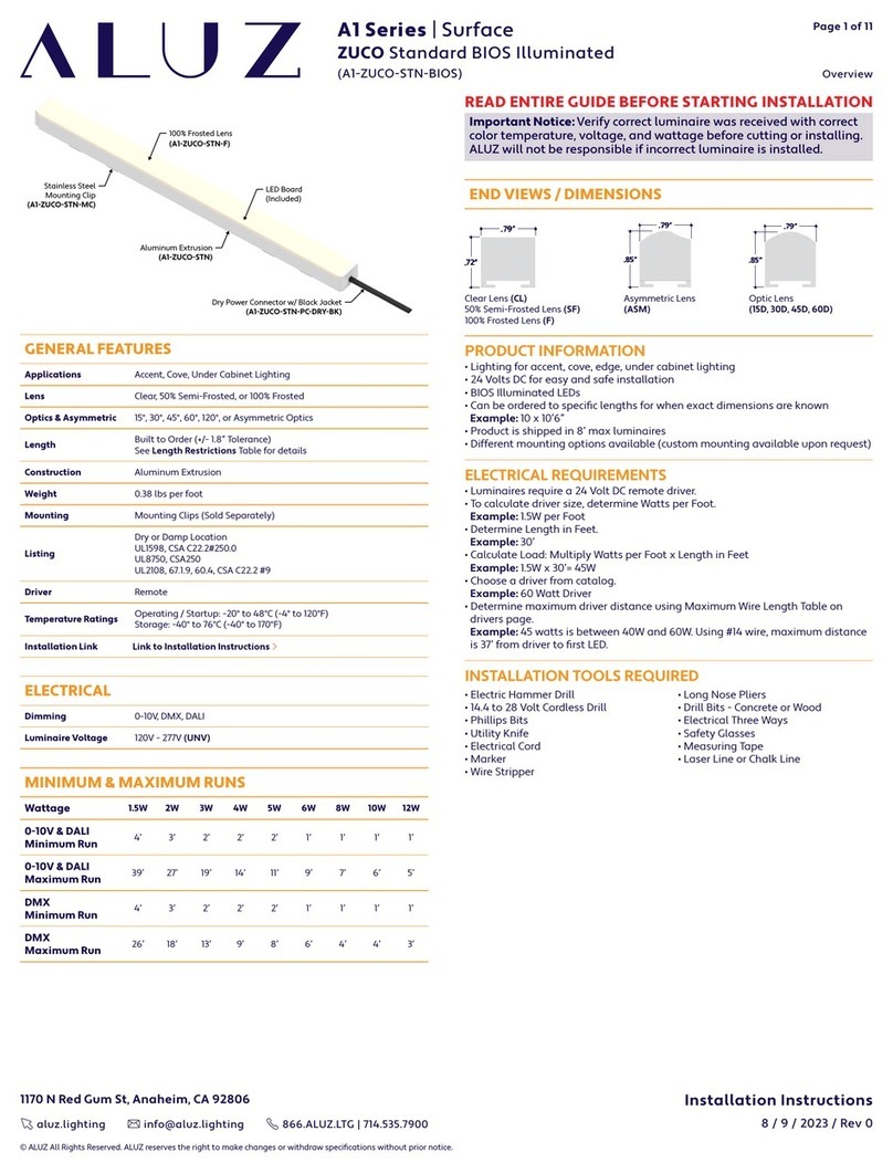 ALUZ ZIBI A1 Series installation instructions