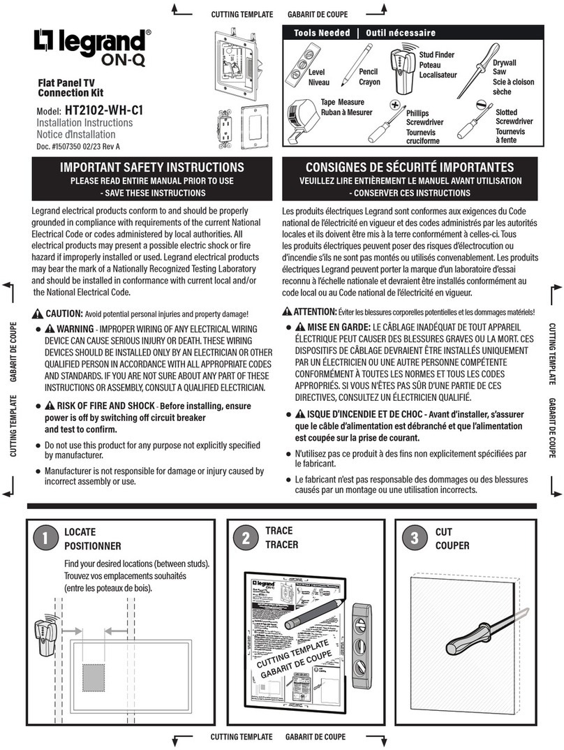 LEGRAND ON-Q HT2102-WH-C1 installation instructions LEGRAND ON-Q HT2102-WH-C1 installation instructions