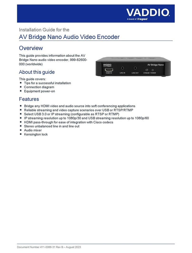 LEGRAND VADDIO AV Bridge Nano User manual