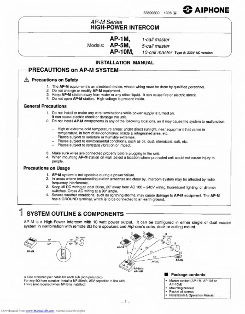 Aiphone AP-1M User manual