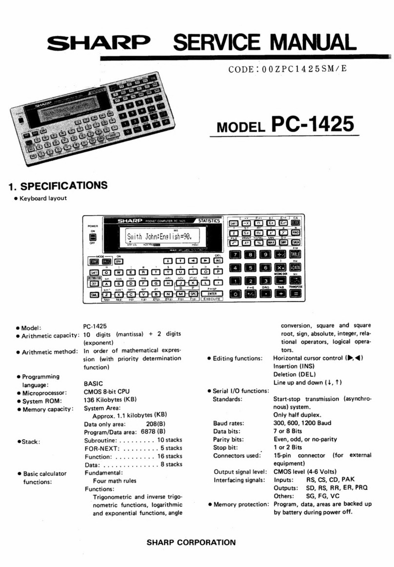 Sharp PC-1425 Service manual Sharp PC-1425 Service manual