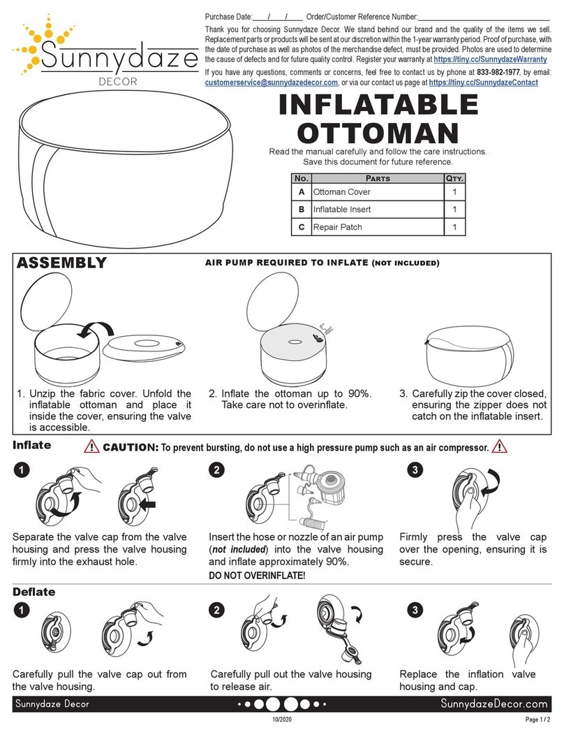 Sunnydaze Decor INFLATABLE OTTOMAN manual Sunnydaze Decor INFLATABLE OTTOMAN manual