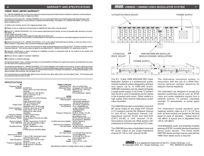DRAKE VMM 860 User manual