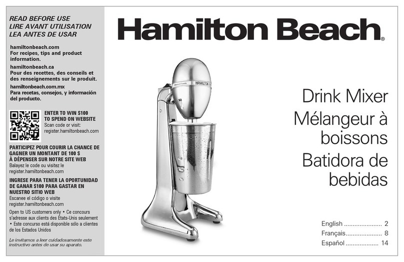 Hamilton Beach 730 User manual Hamilton Beach 730 User manual