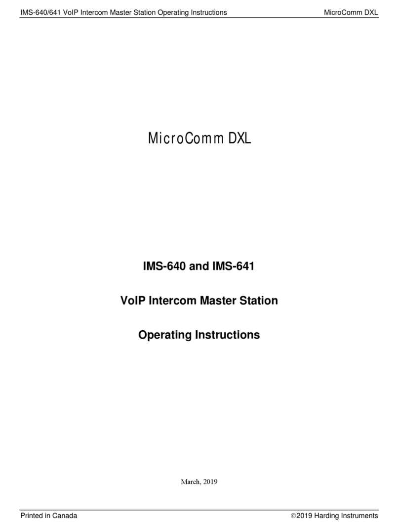 Harding Instruments MicroComm DXL operating instructions