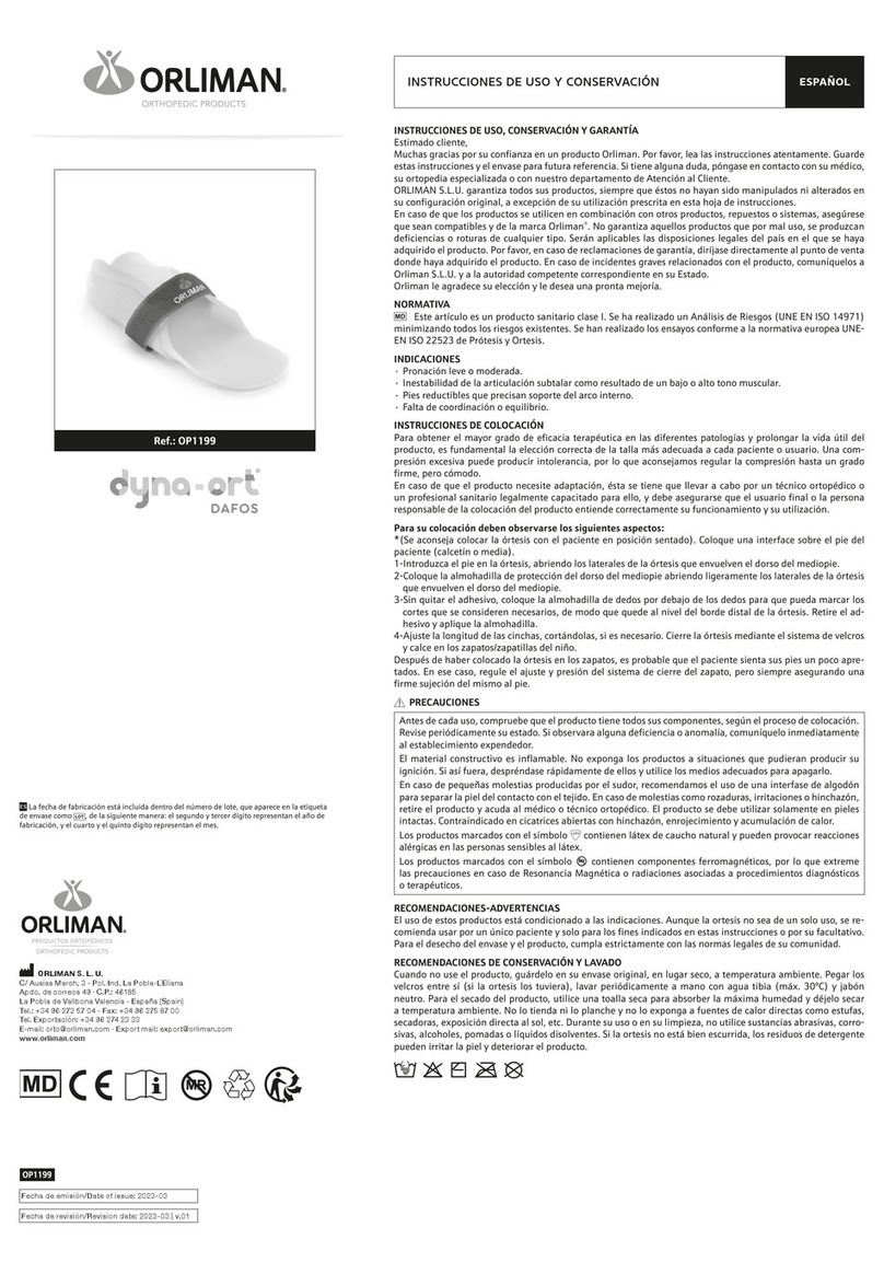 Orliman dyna-ort OP1199 Operation instructions