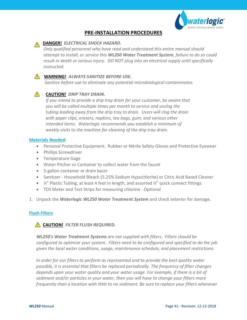 WaterLogic WL250 User manual