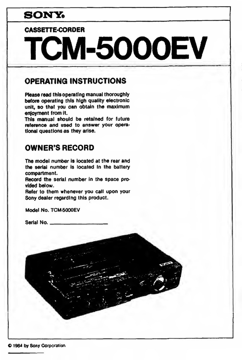 Sony Pressman TCM-5000EV operating instructions