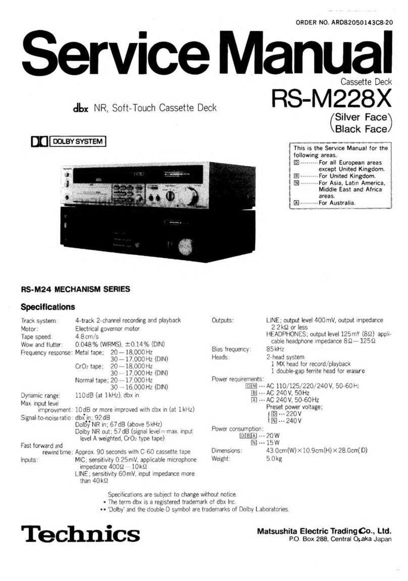 Technics RS-M228X User manual