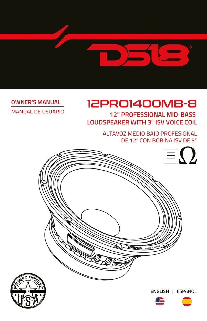 DS18 12PRO1400MB-8 owner's manual