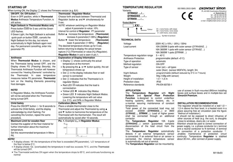 Kontakt Simon DTRNSZ Series manual