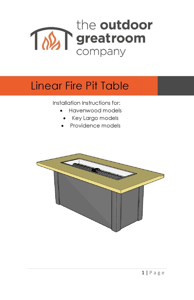 Outdoor GreatRoom Company Linear Fire Pit Table installation instructions