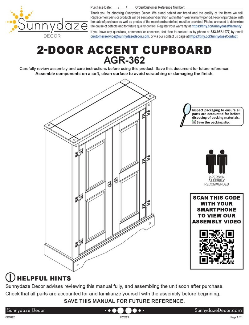 Sunnydaze Decor AGR-362 manual Sunnydaze Decor AGR-362 manual