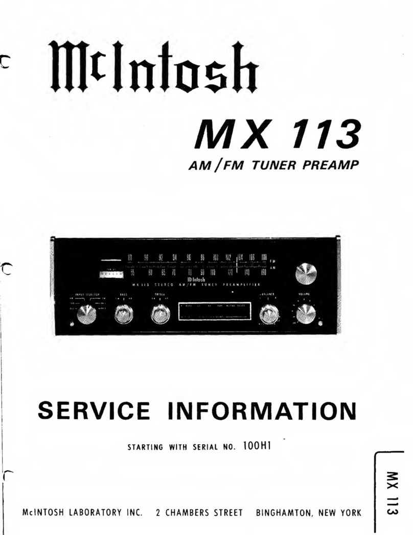McIntosh MX113 Service information