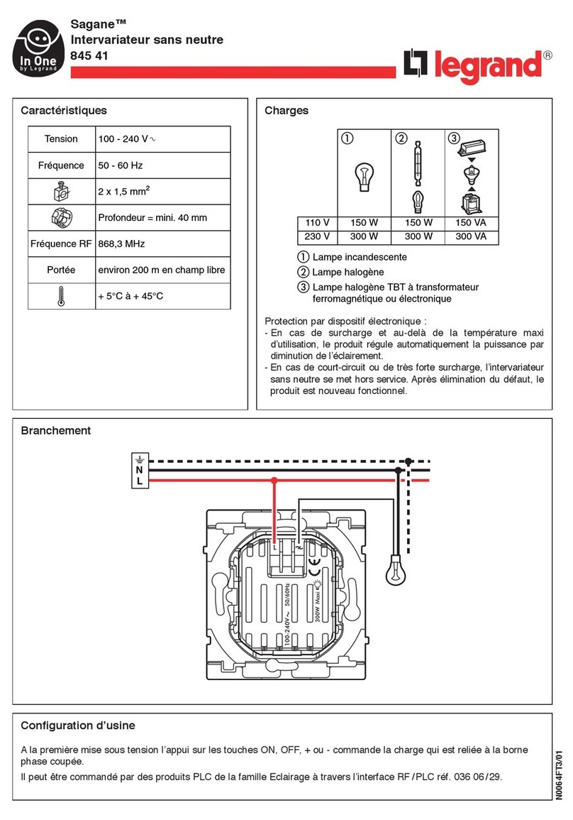 LEGRAND In One Sagane 845 41 User manual